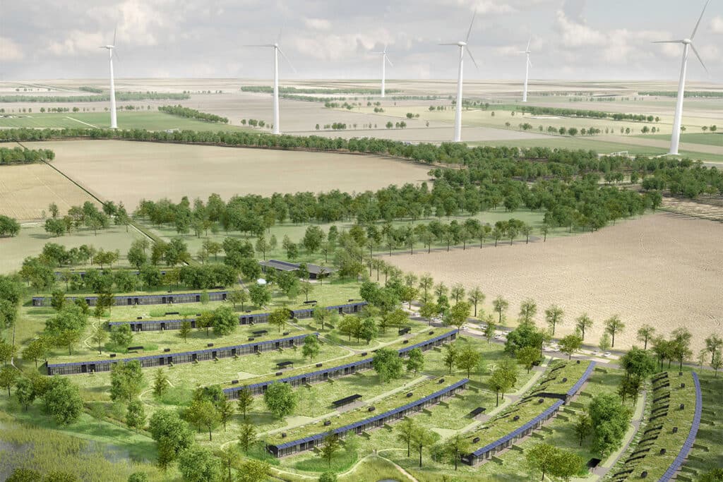 Groen omkeerdak in uniek en energieneutraal woonproject