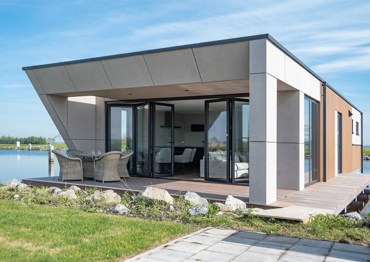 Ronde aluminium ramen en vouwwandsysteem voor waterwoningen 3