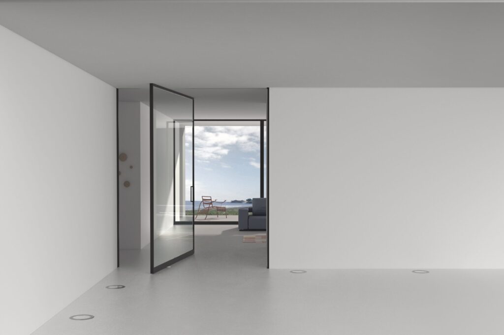 Maximale transparantie voor binnendeuren in staal met forster presto xs pivot op Architect@Work Kortrijk